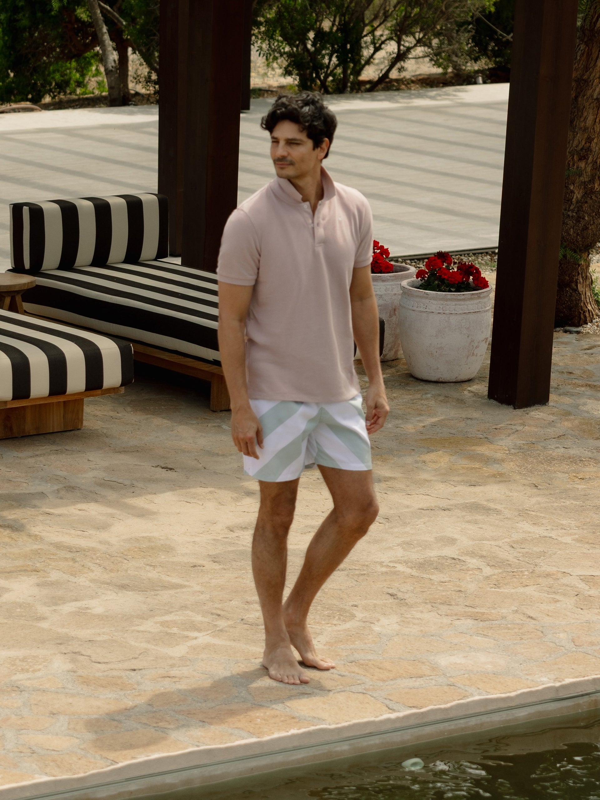 Maillot de bain à rayures vertes