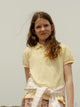 Puff sleeve yellow girl polo