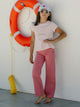 Pantalon fille marin rose