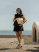 Falda mini lino negra