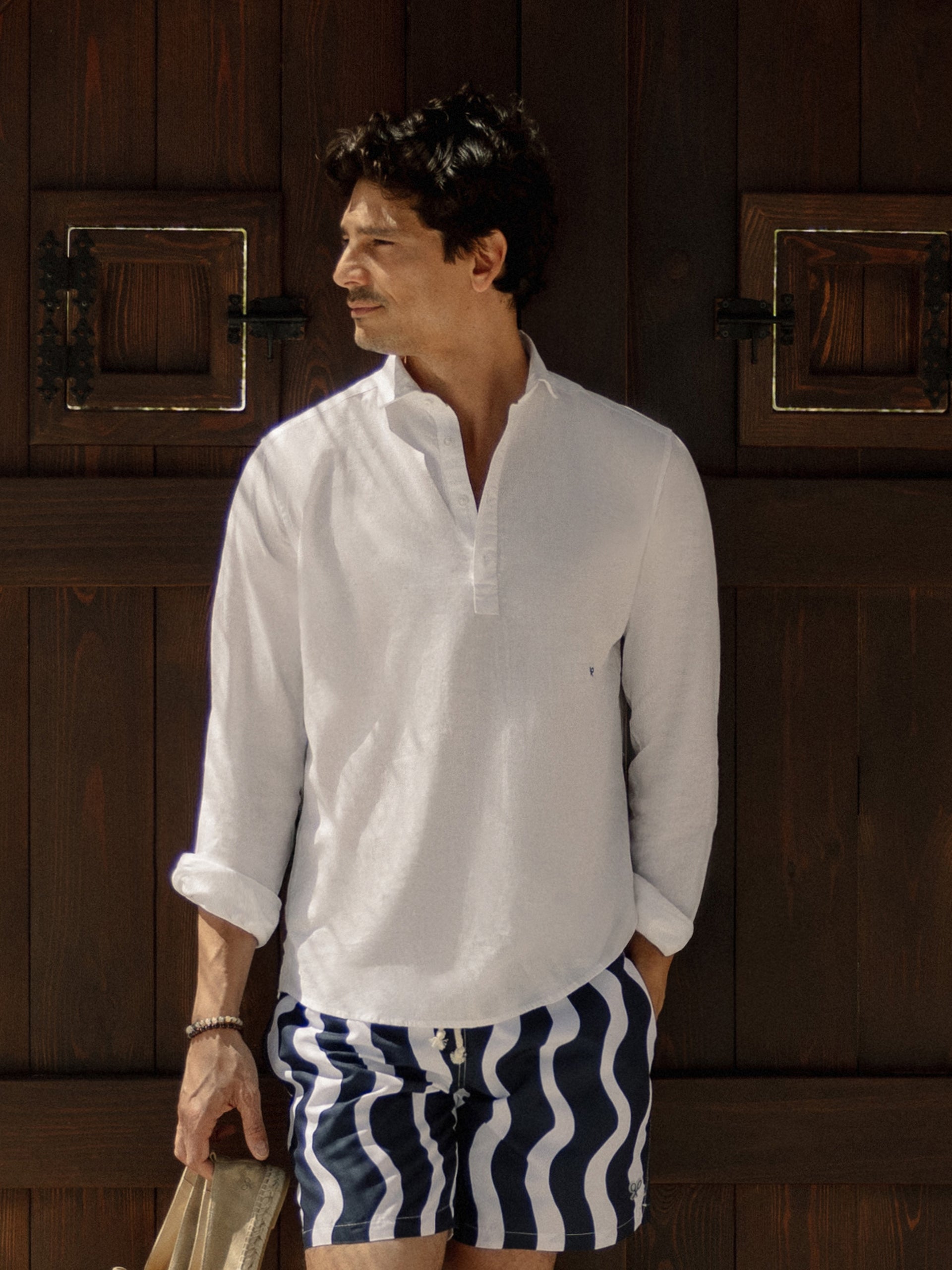 Polera sport lino blanca