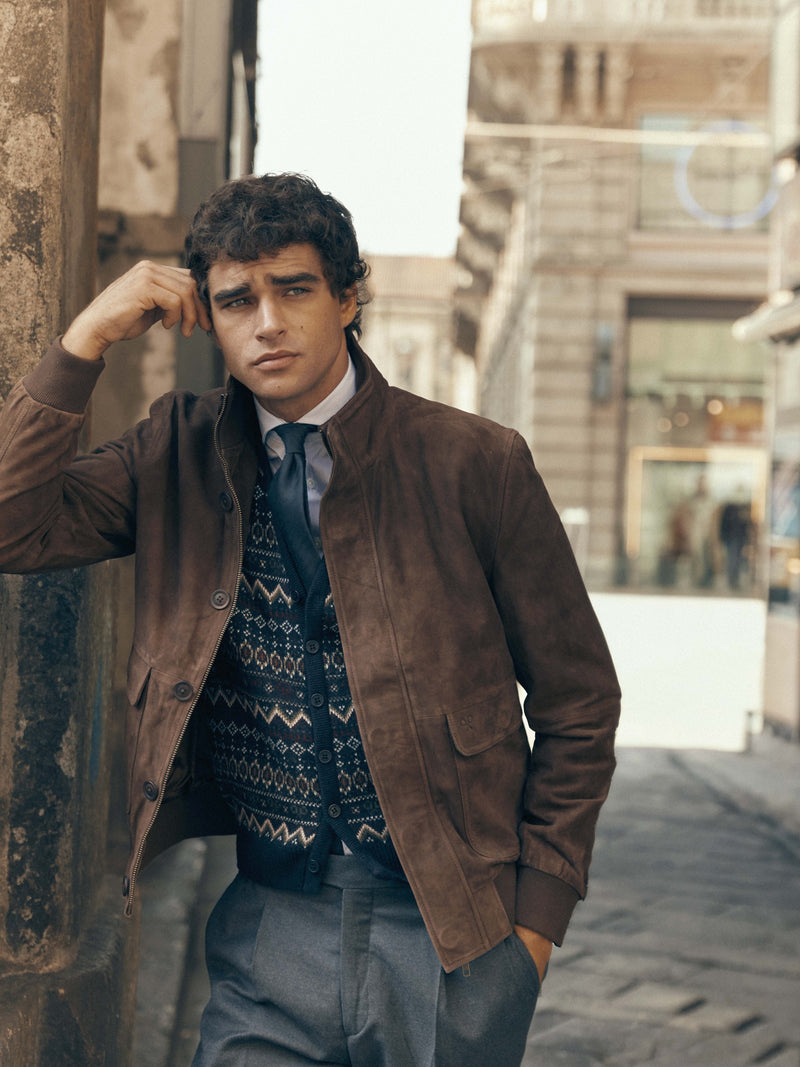 Casaco de pele Harrington Unique castanho
