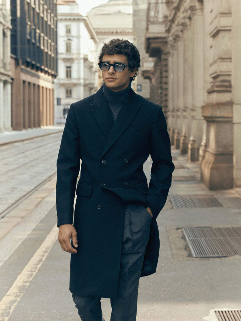 Manteau unique croisé noir