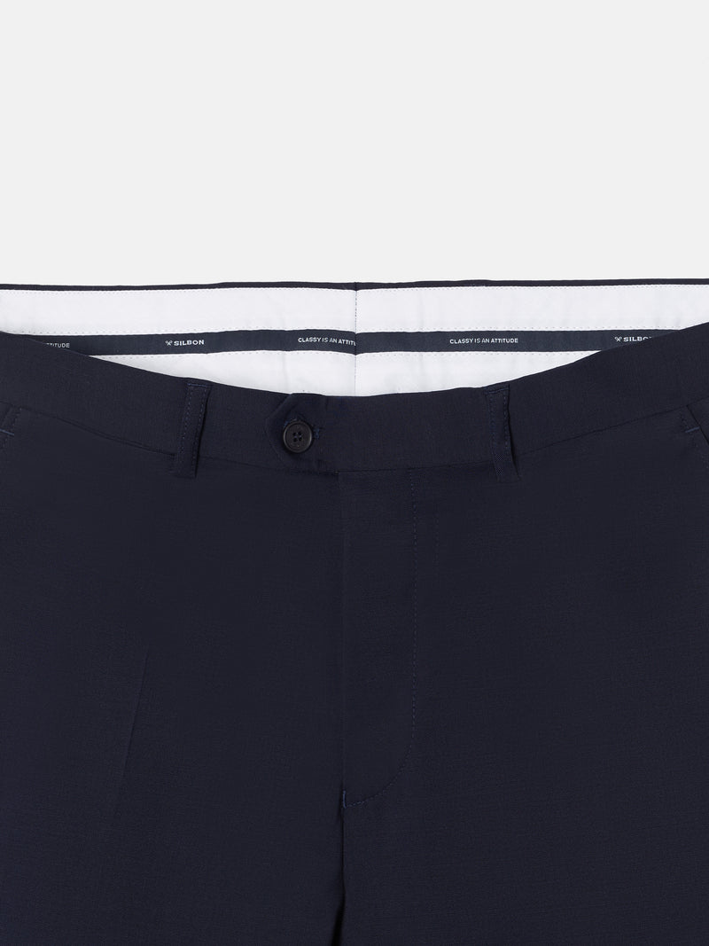 Pantalon traje natural stretch azul claro