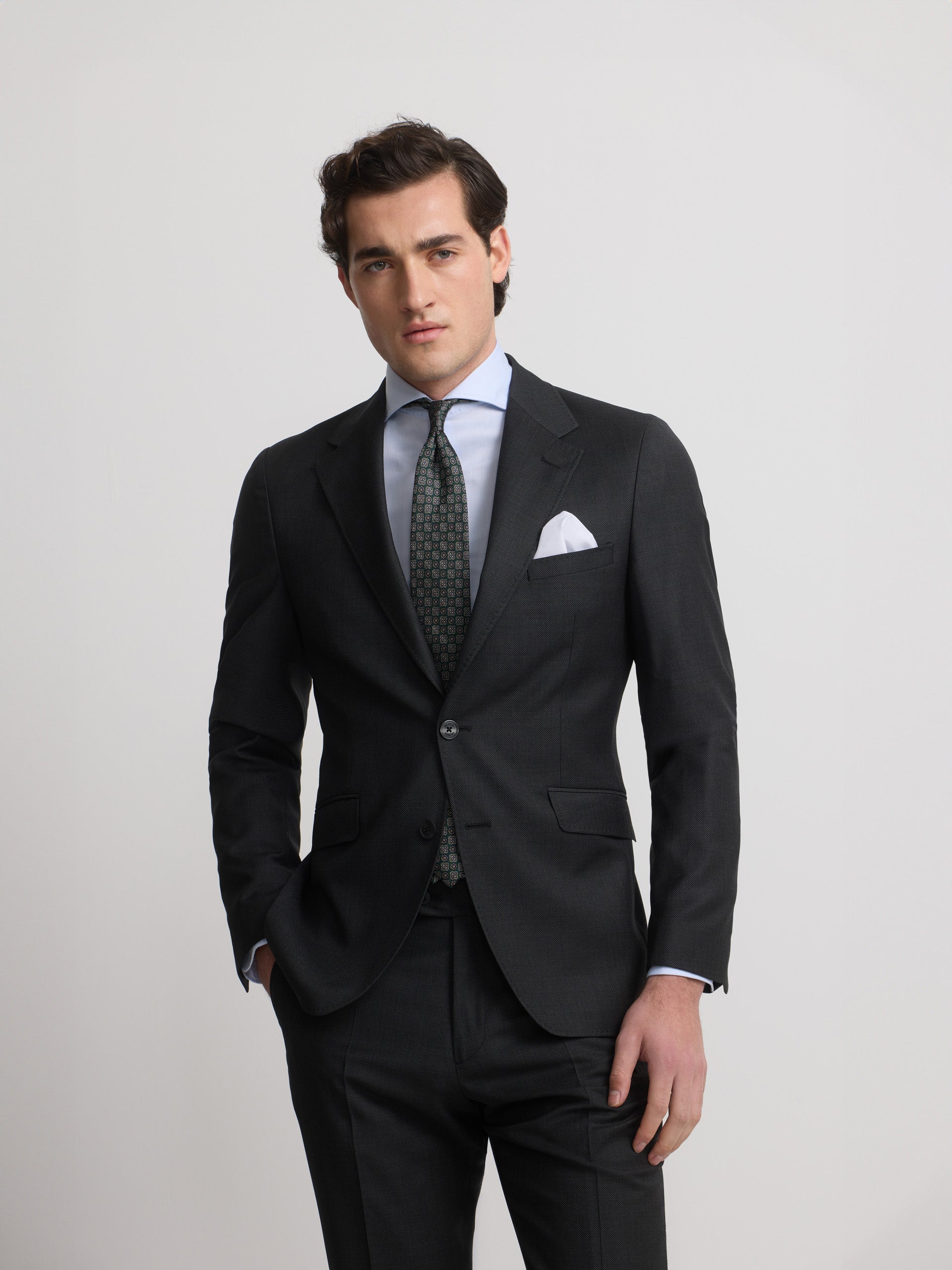 Americana suit ojo de perdiz gris