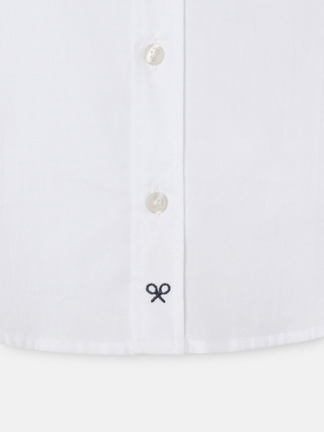 Kids' white dress shirt with simple cuff