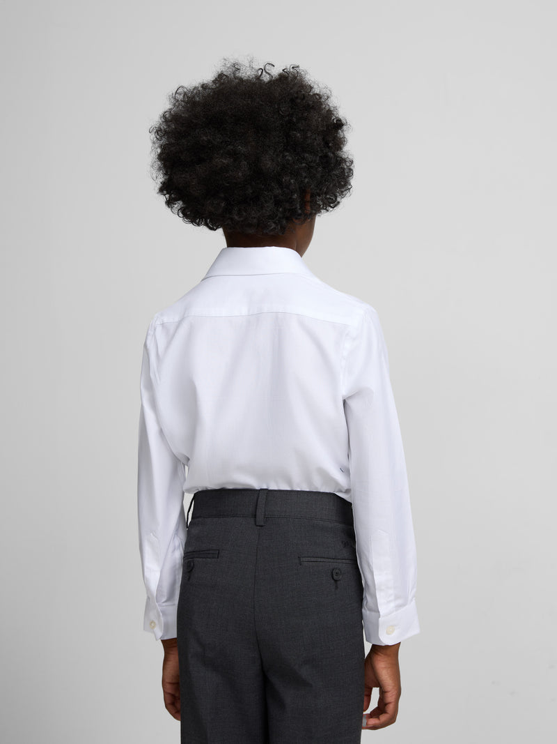 Kids' white dress shirt with simple cuff