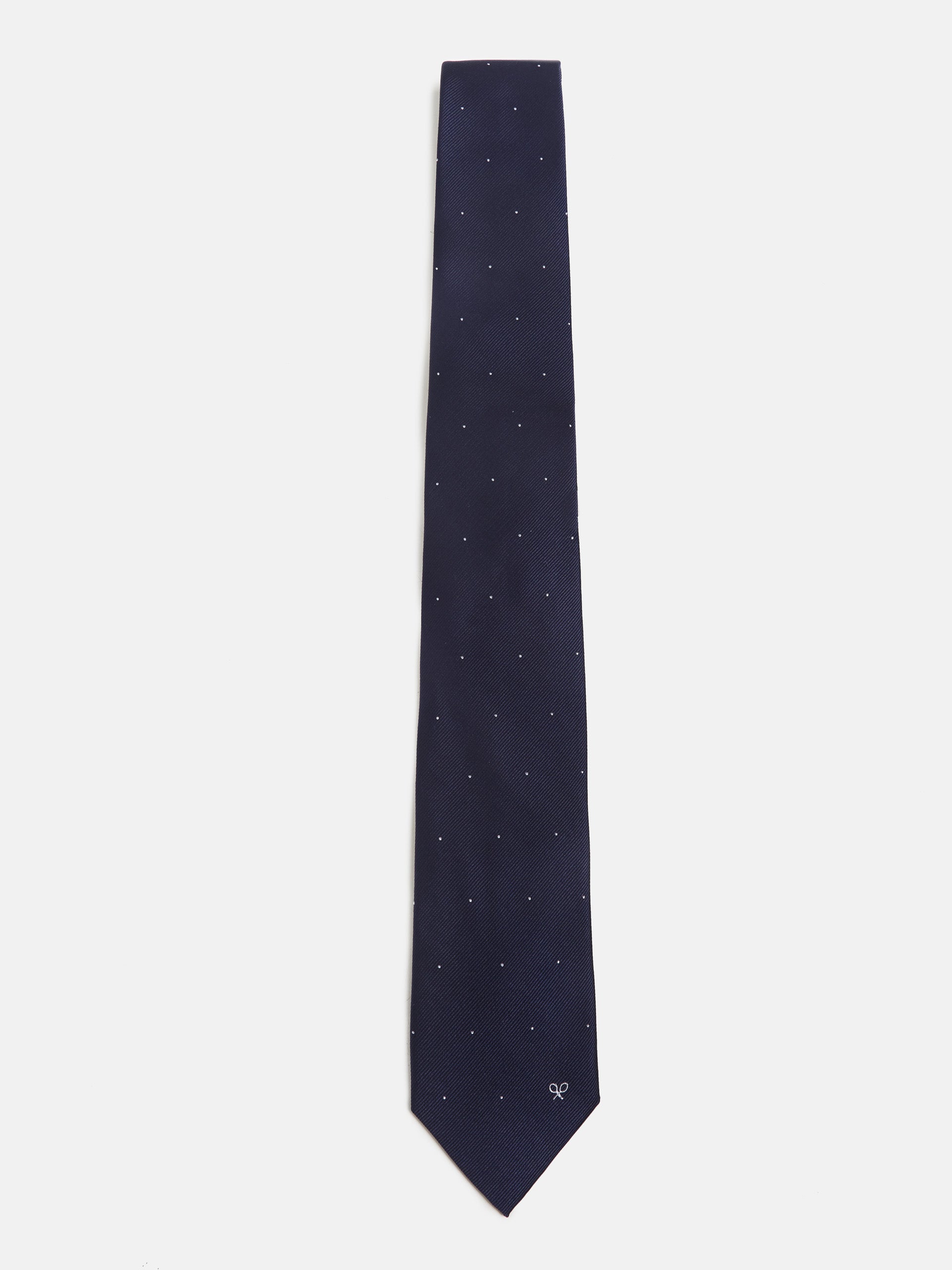 Corbata micropunto marino blanco