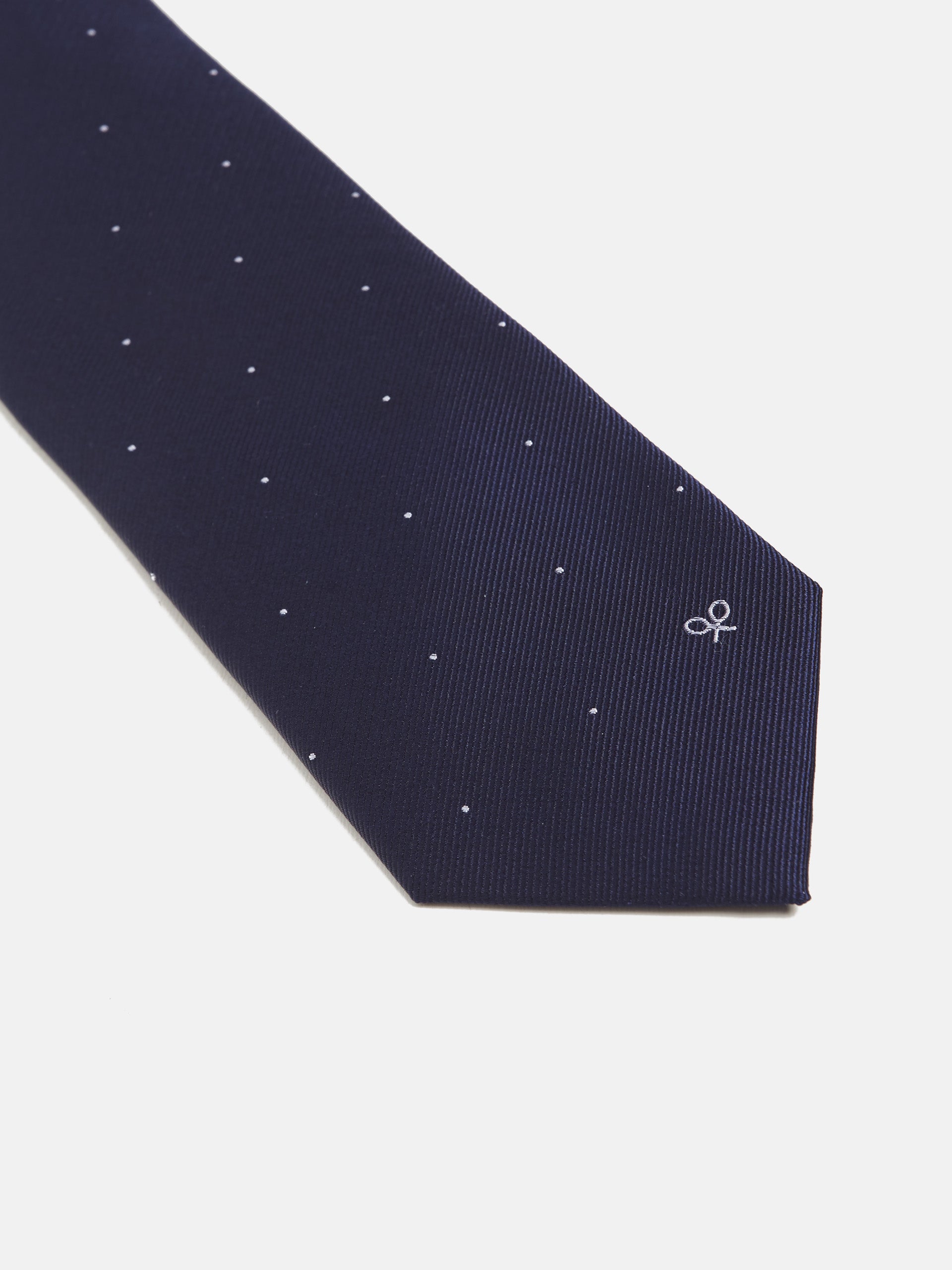 Corbata micropunto marino blanco