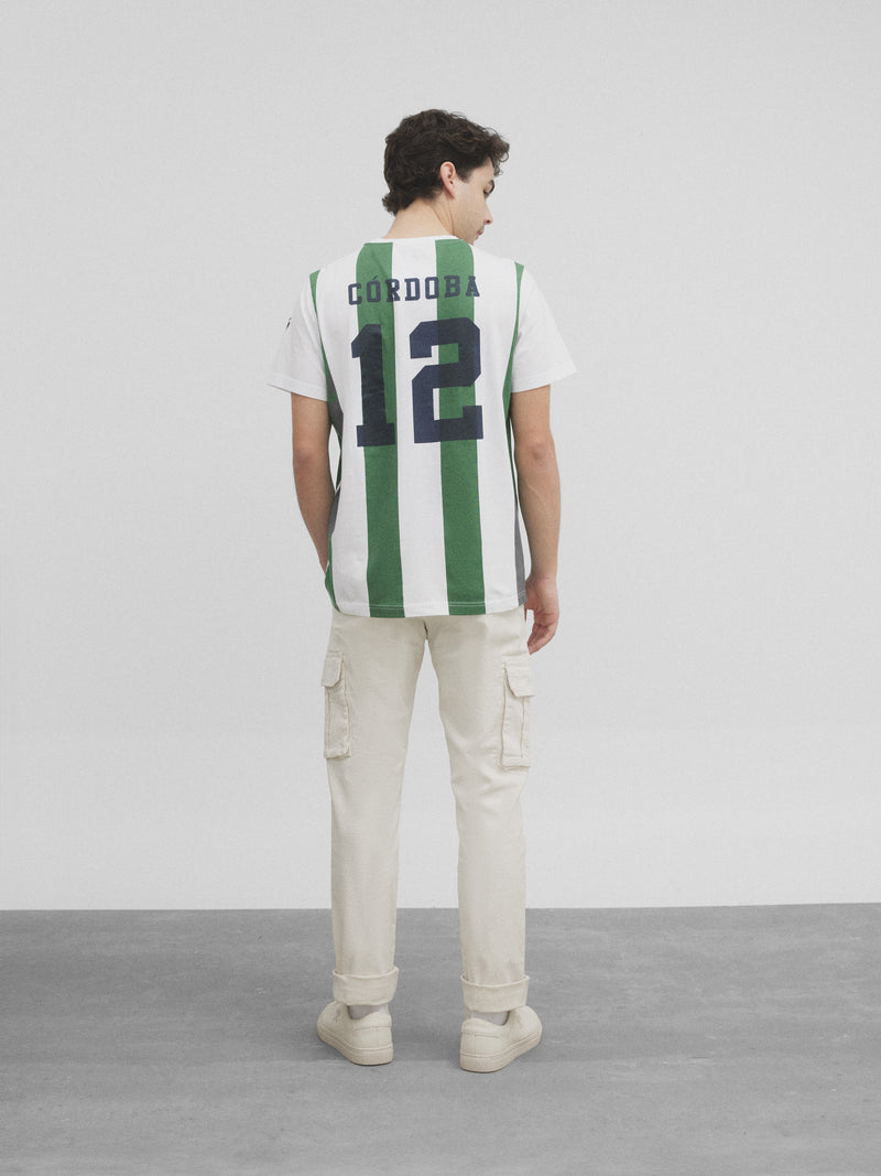 Camisola retro branca e verde Silbon branca