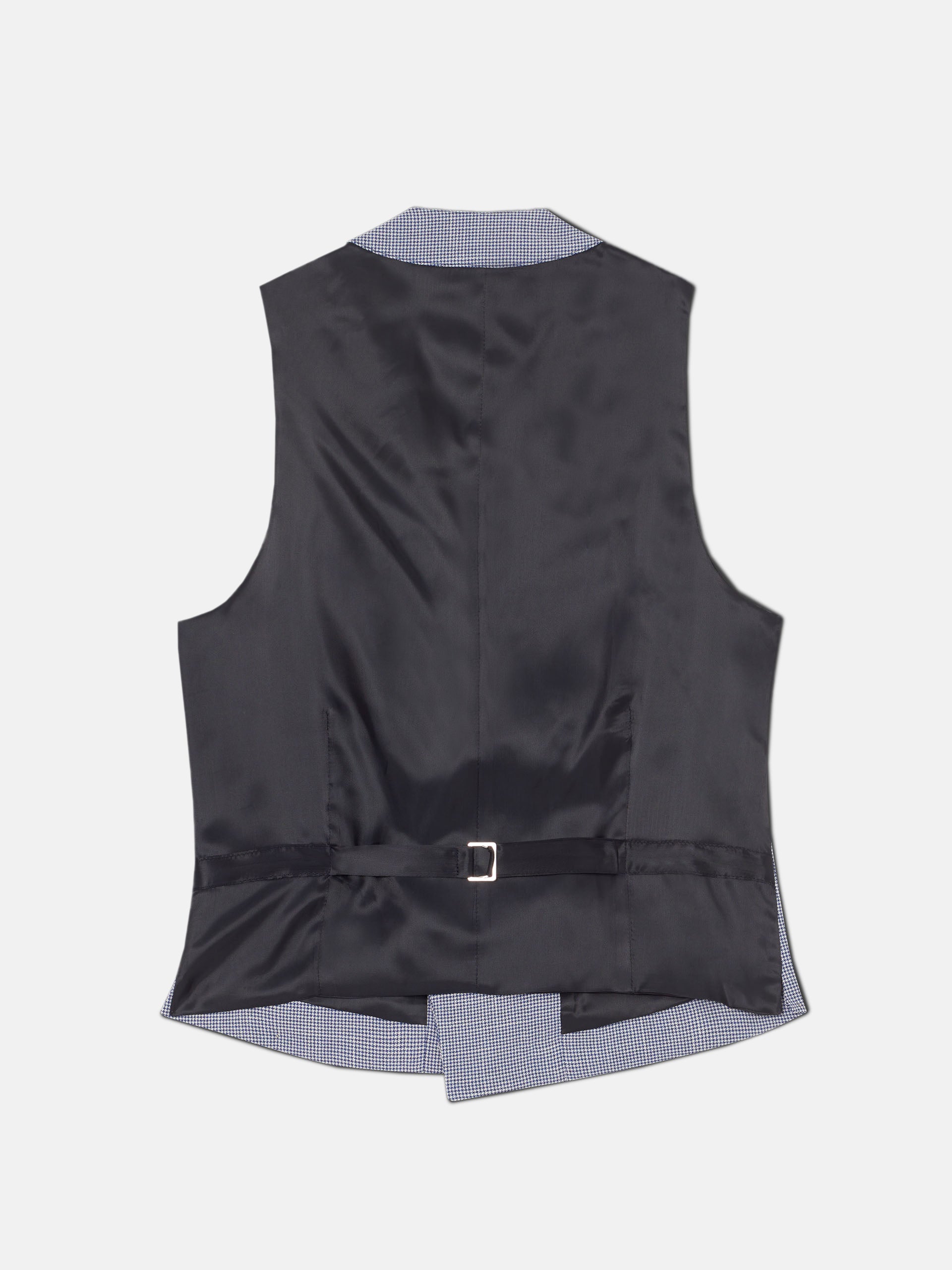 Chaleco chaque cuello redondo pata de gallo azul