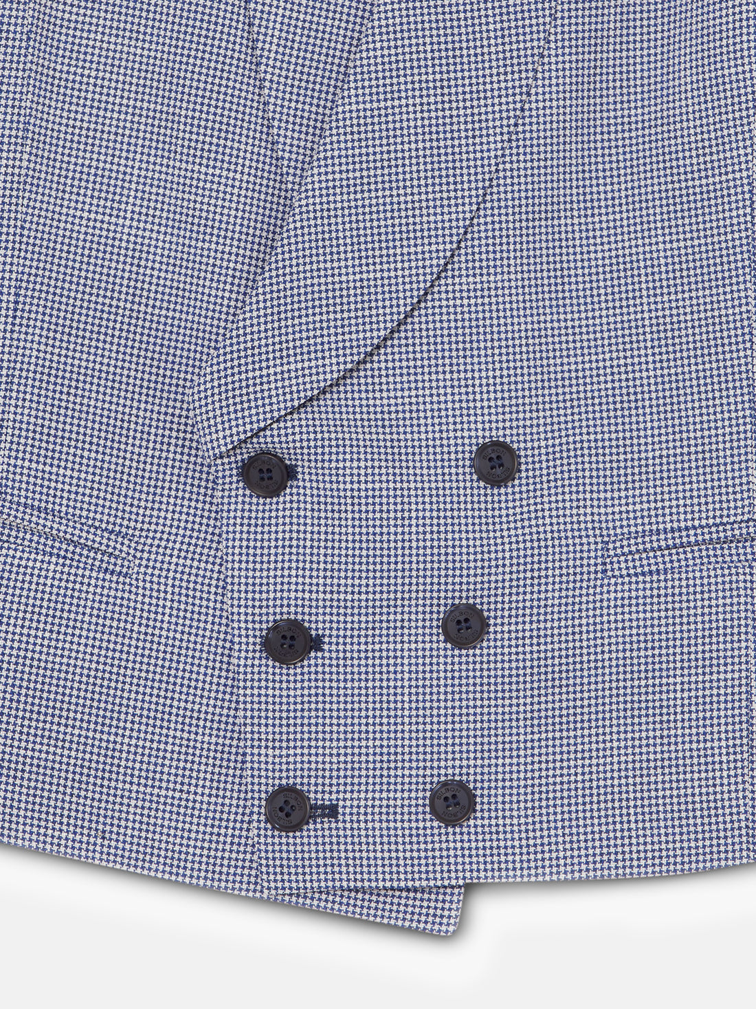 Gilet chaque col rond pied-de-poule bleu