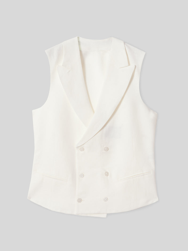 Chaleco chaque clasico blanco roto