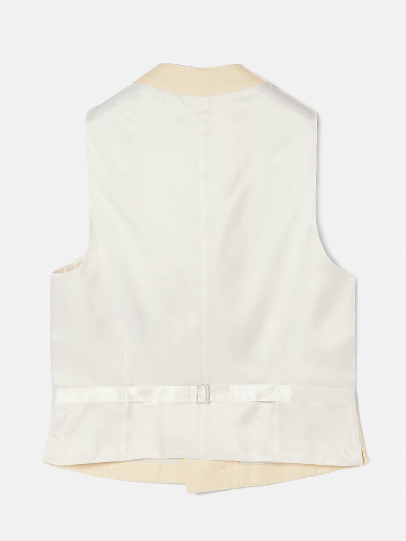 Gilet chaque col rond camel