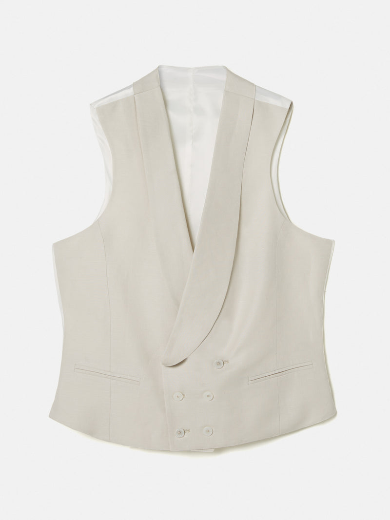 Pearl grey round neck jacket vest