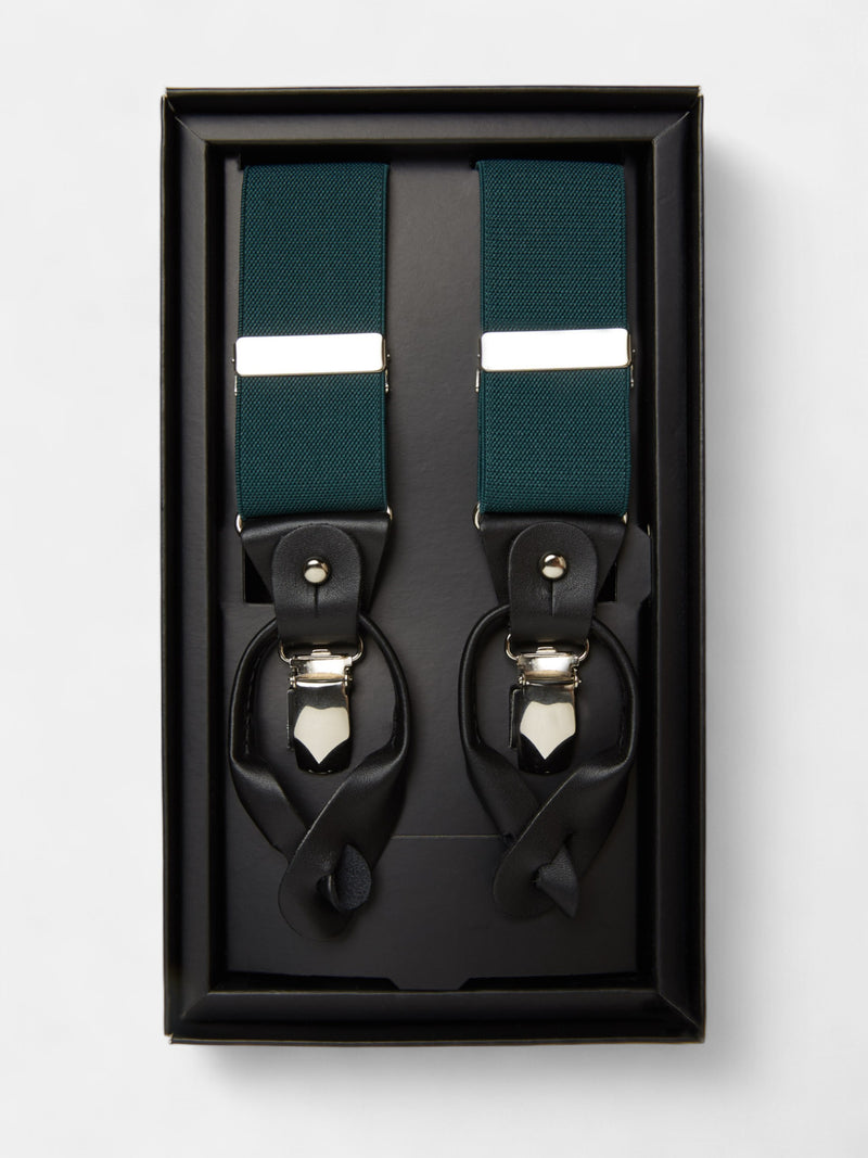 Plain green Silbon suspenders
