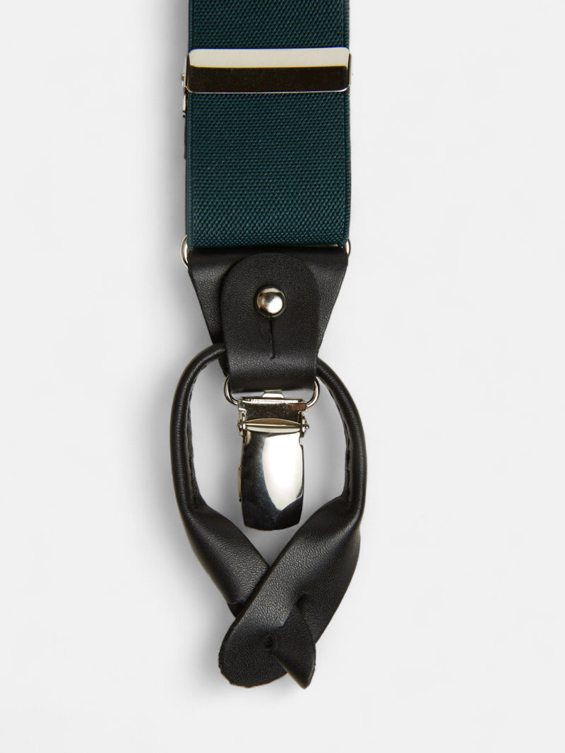 Plain green Silbon suspenders