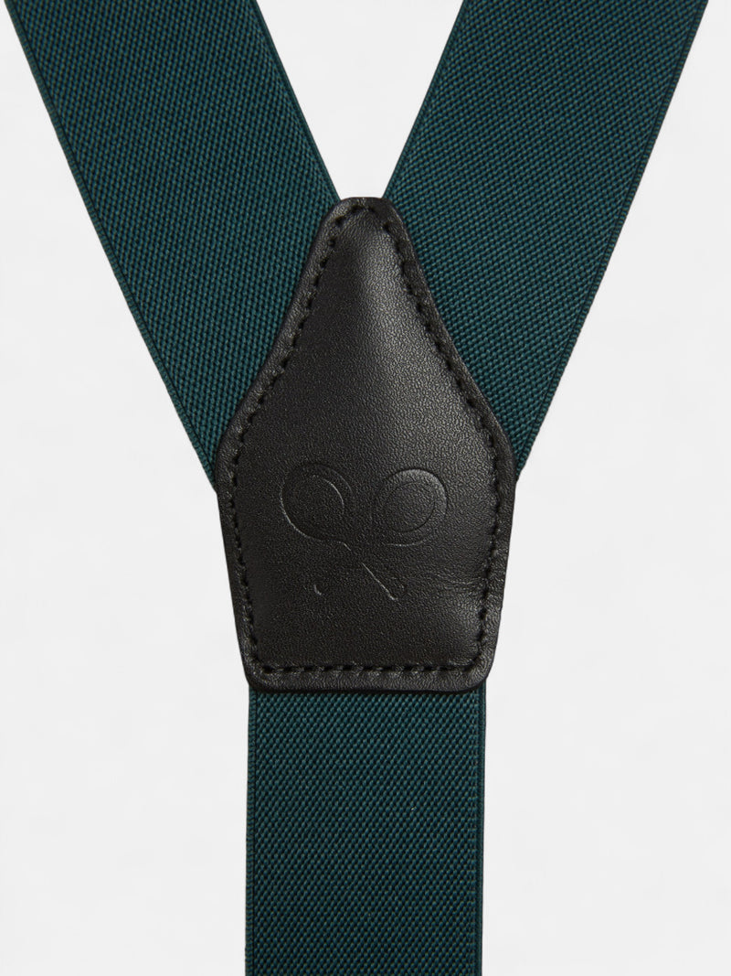 Plain green Silbon suspenders