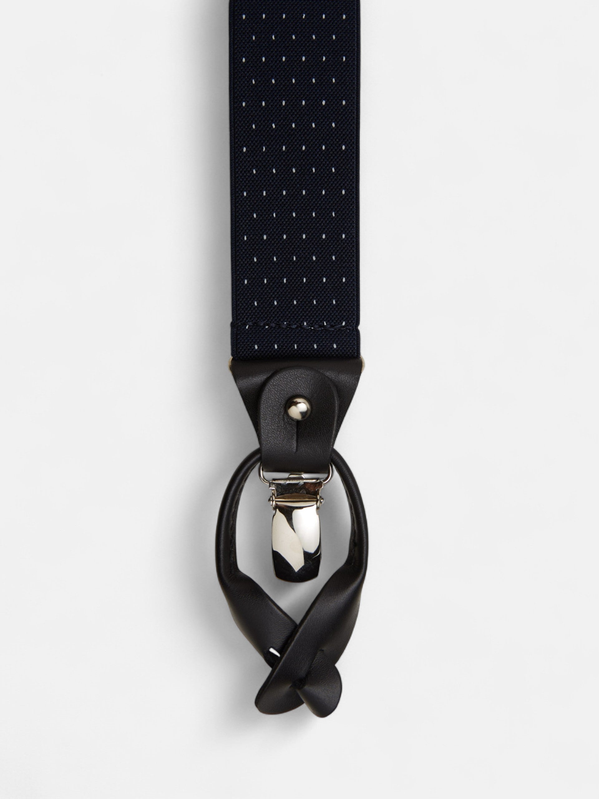 Bretelles Silbon à pois bleu marine