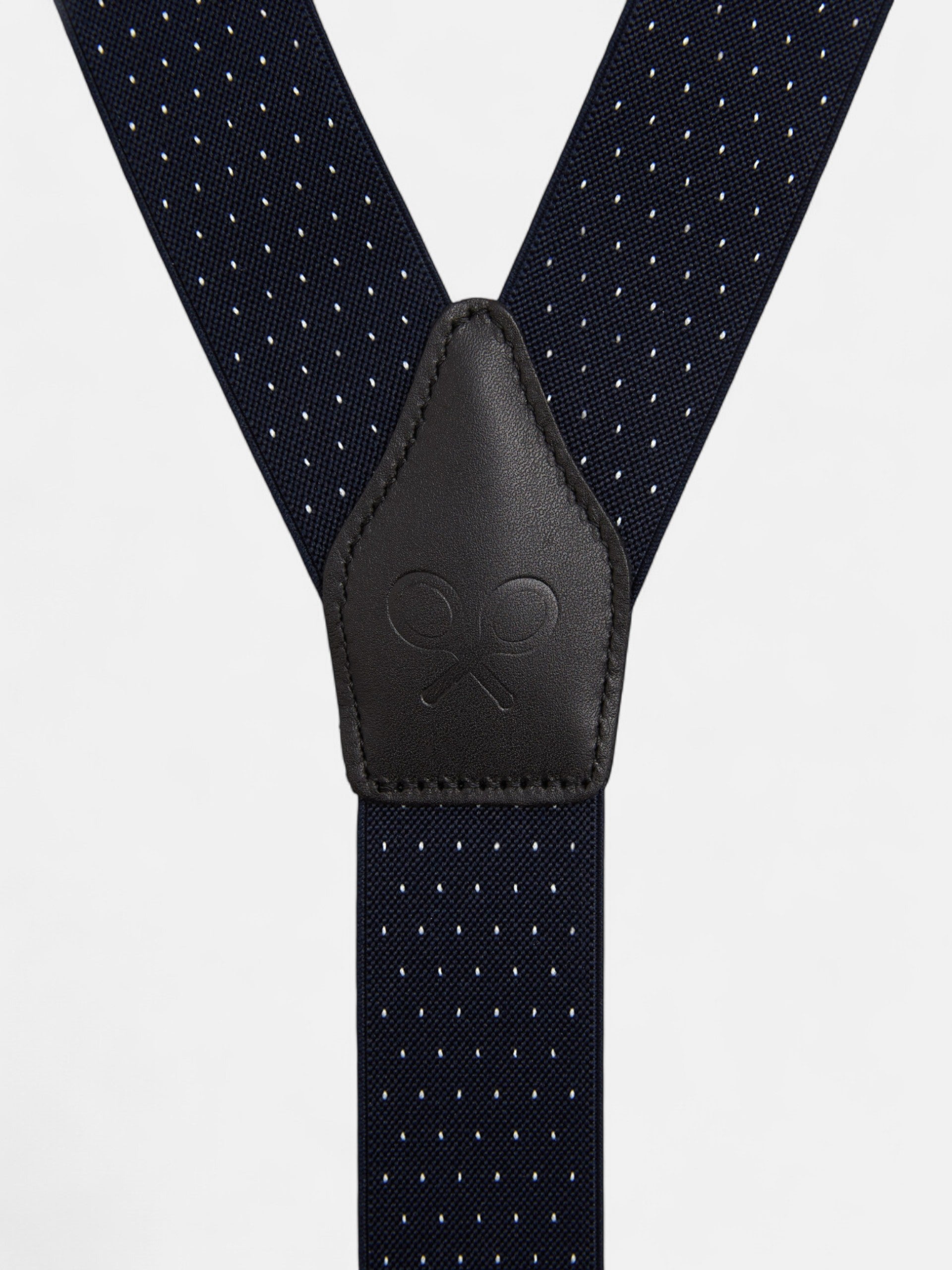 Bretelles Silbon à pois bleu marine