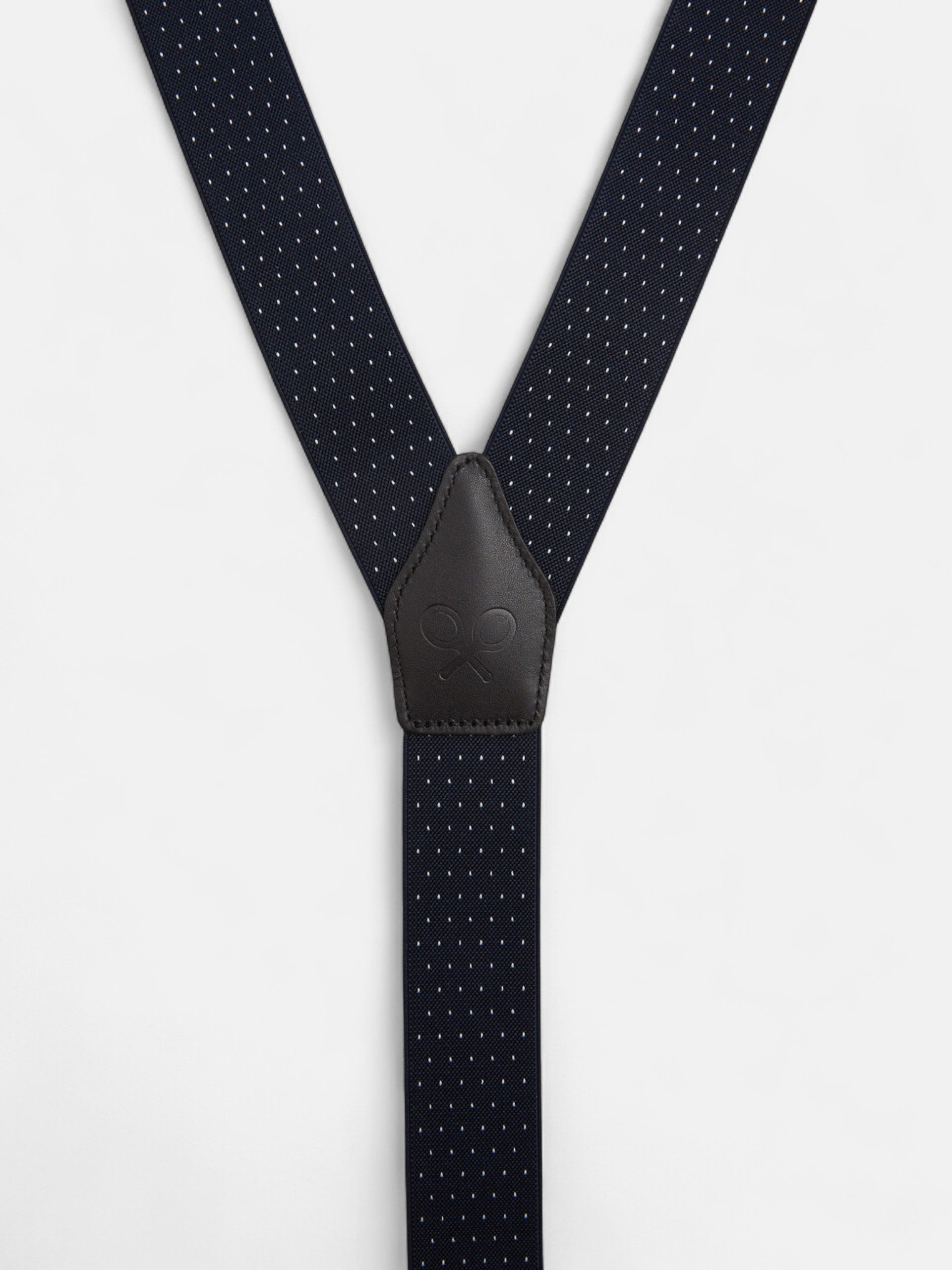 Bretelles Silbon à pois bleu marine
