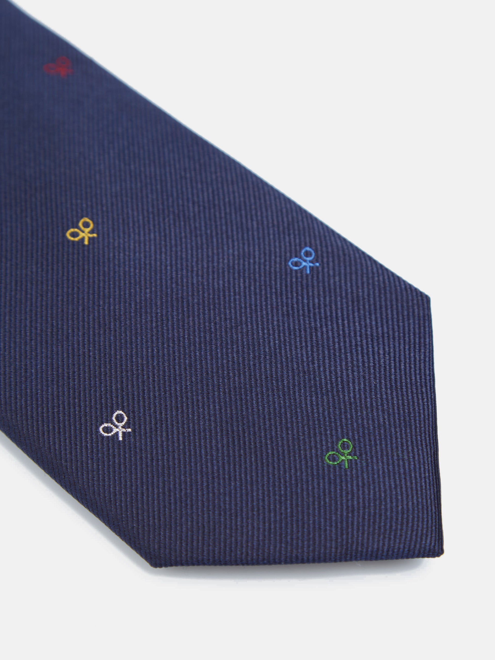 Corbata silbon motivos raquetas multicolor