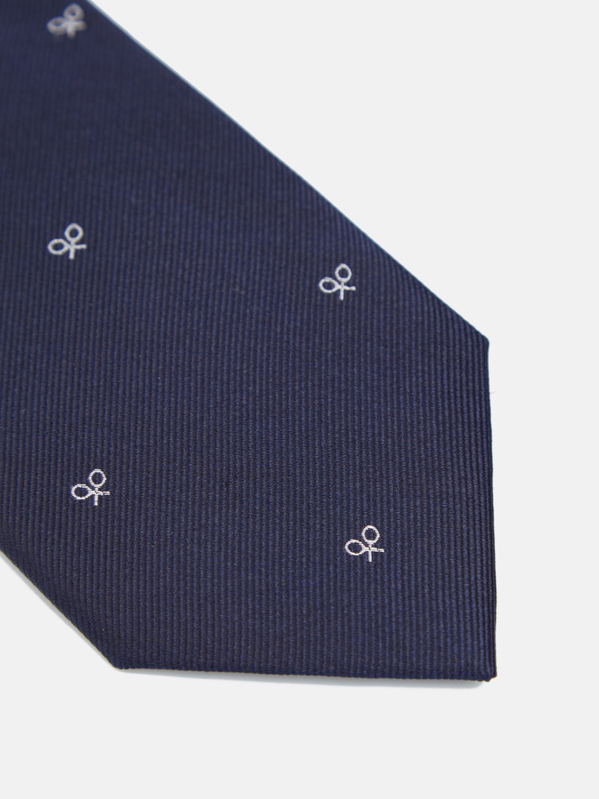 Corbata silbon motivos raquetas azul marino