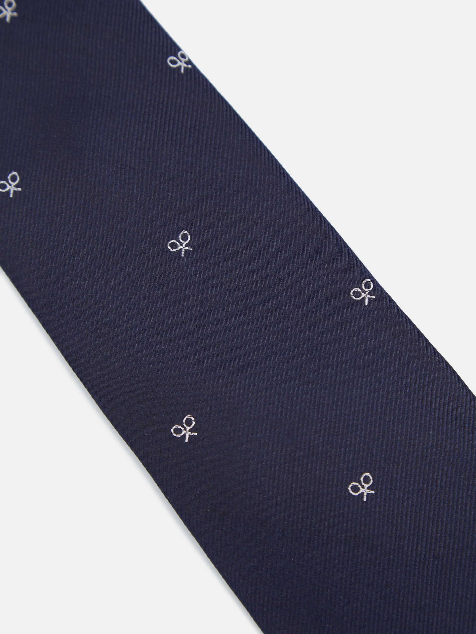 Corbata silbon motivos raquetas azul marino