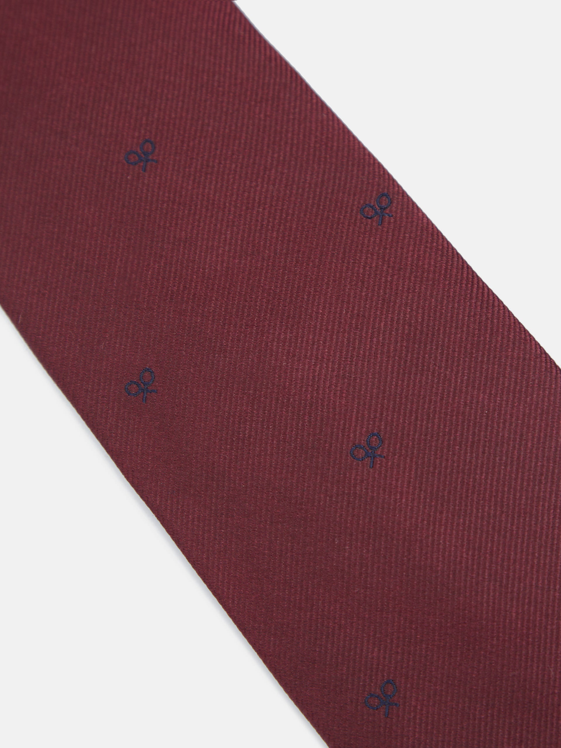 Corbata silbon motivos raquetas burdeos