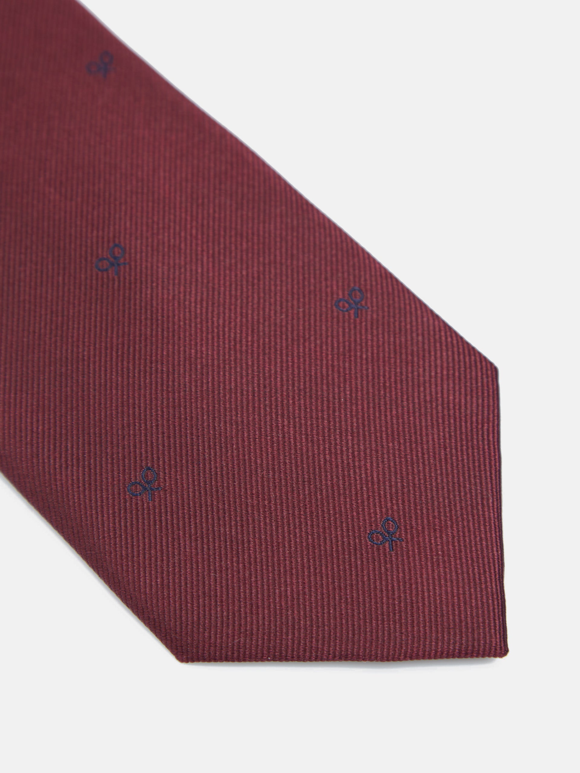 Corbata silbon motivos raquetas burdeos
