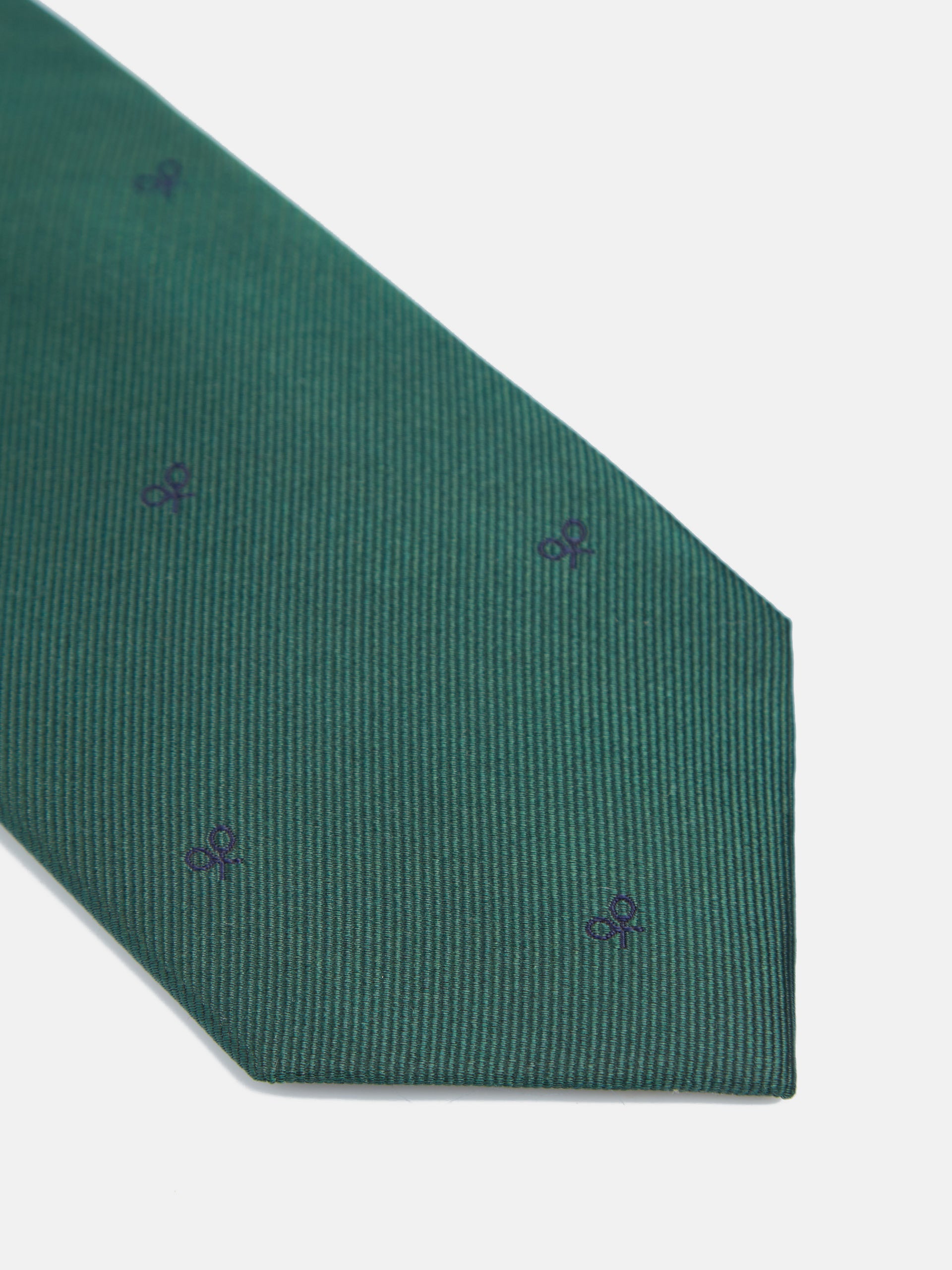 Corbata silbon motivos raquetas verde