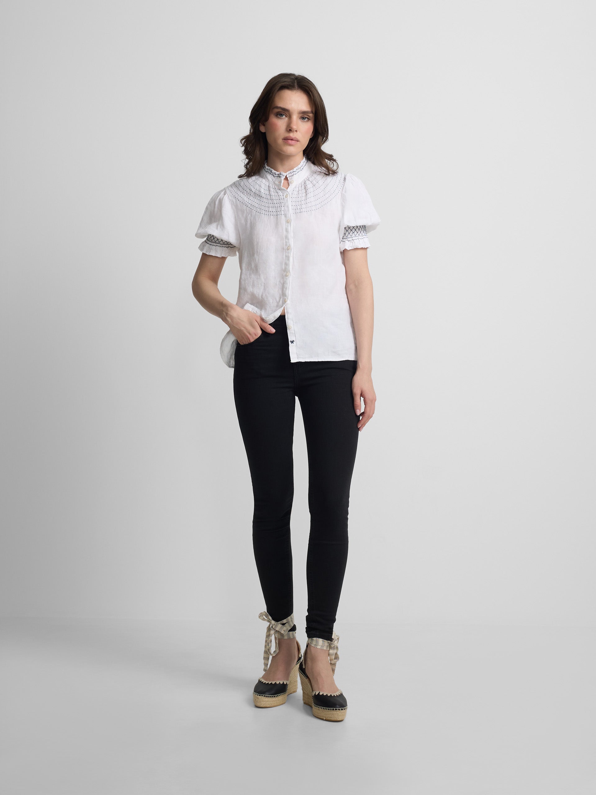 Women's slim fit black trousers