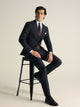 Pantalon traje natural stretch azul claro