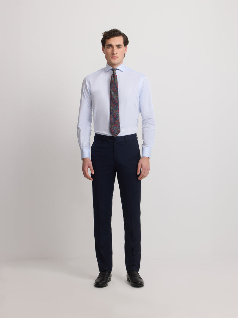 Pantalon traje natural stretch azul claro