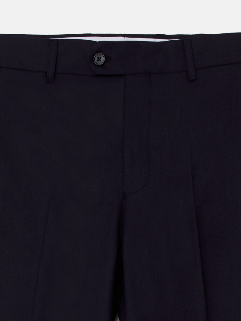 Natural stretch dark navy suit trousers
