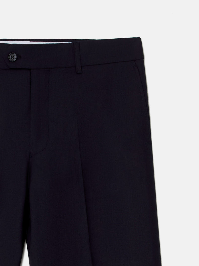 Natural stretch dark navy suit trousers