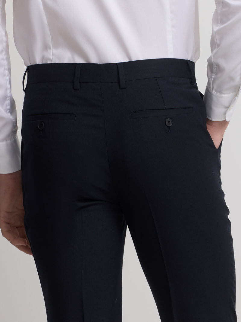 Natural stretch dark navy suit trousers
