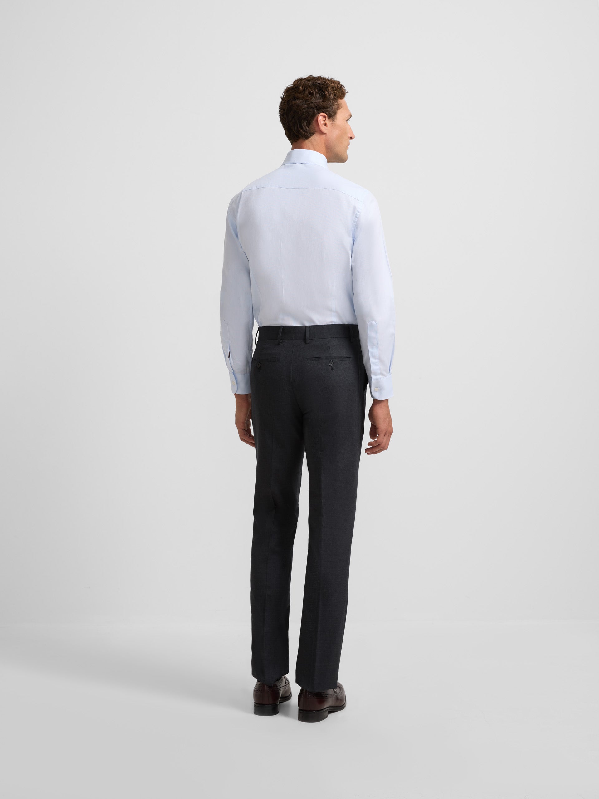Pantalon traje natural stretch gris