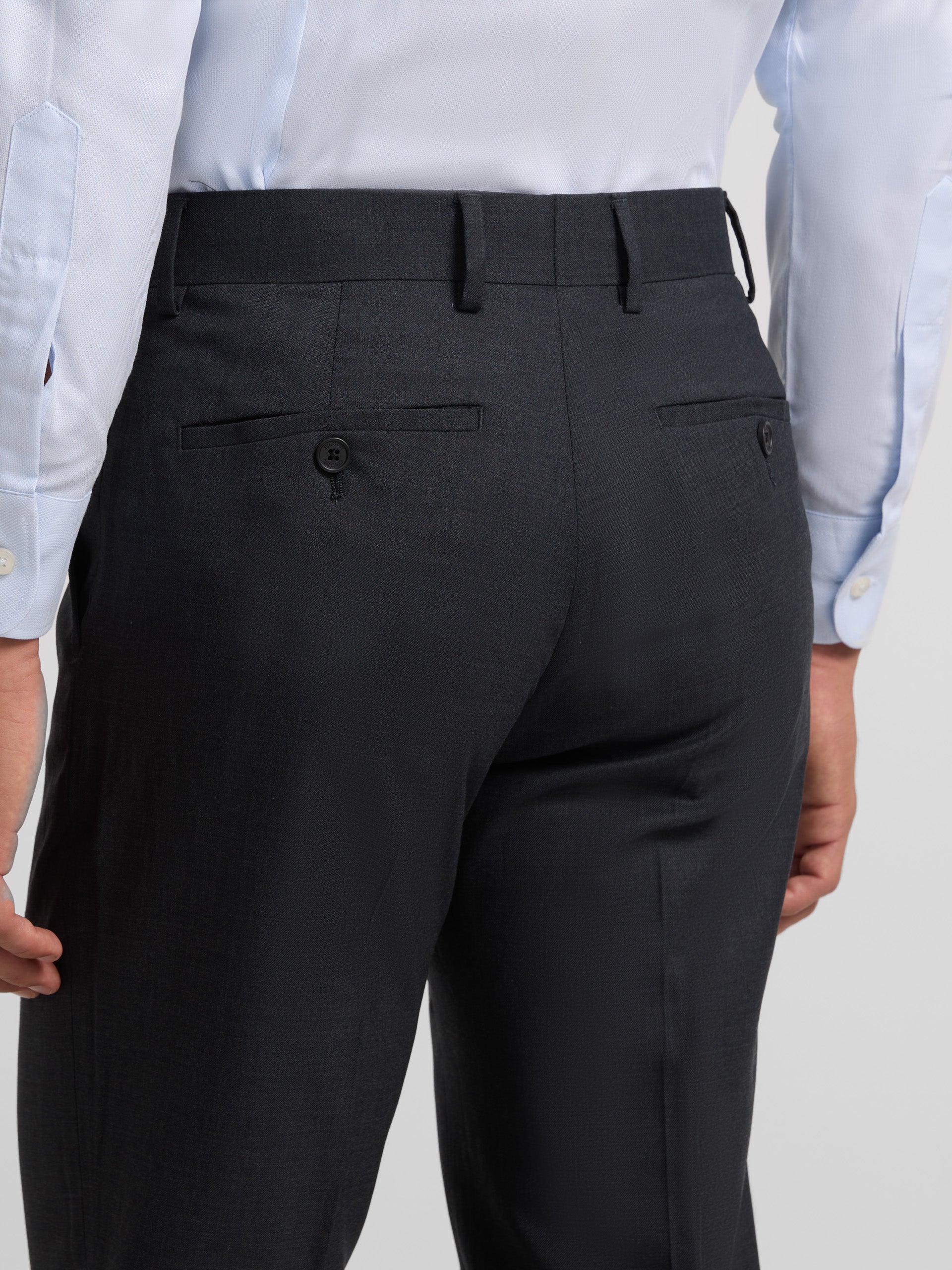 Pantalon traje natural stretch gris
