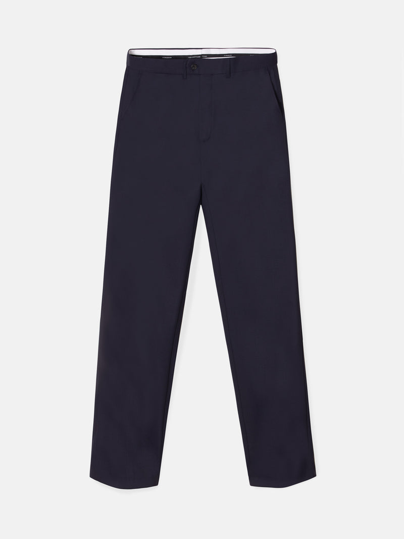 Navy blue structured suit trousers