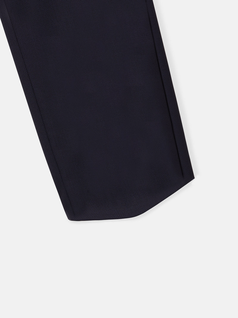 Navy blue structured suit trousers