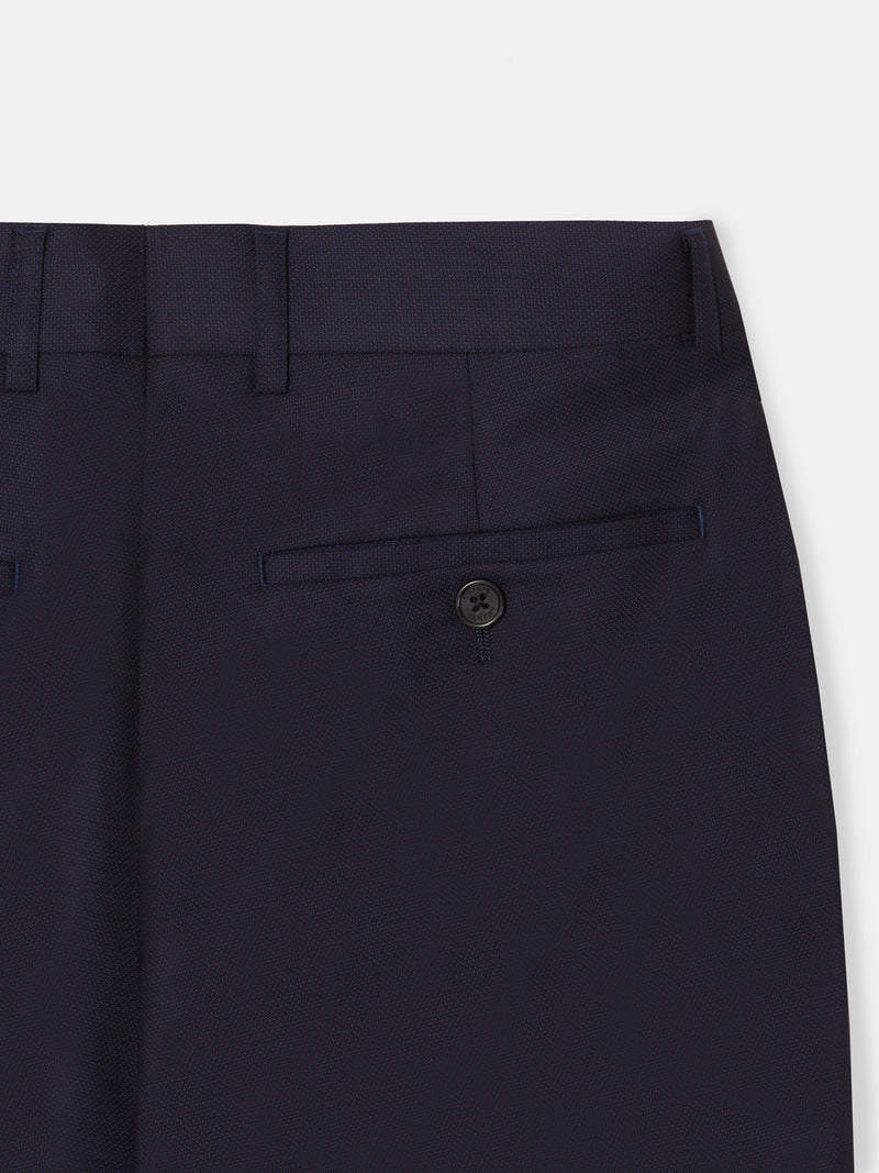 Navy blue structured suit trousers