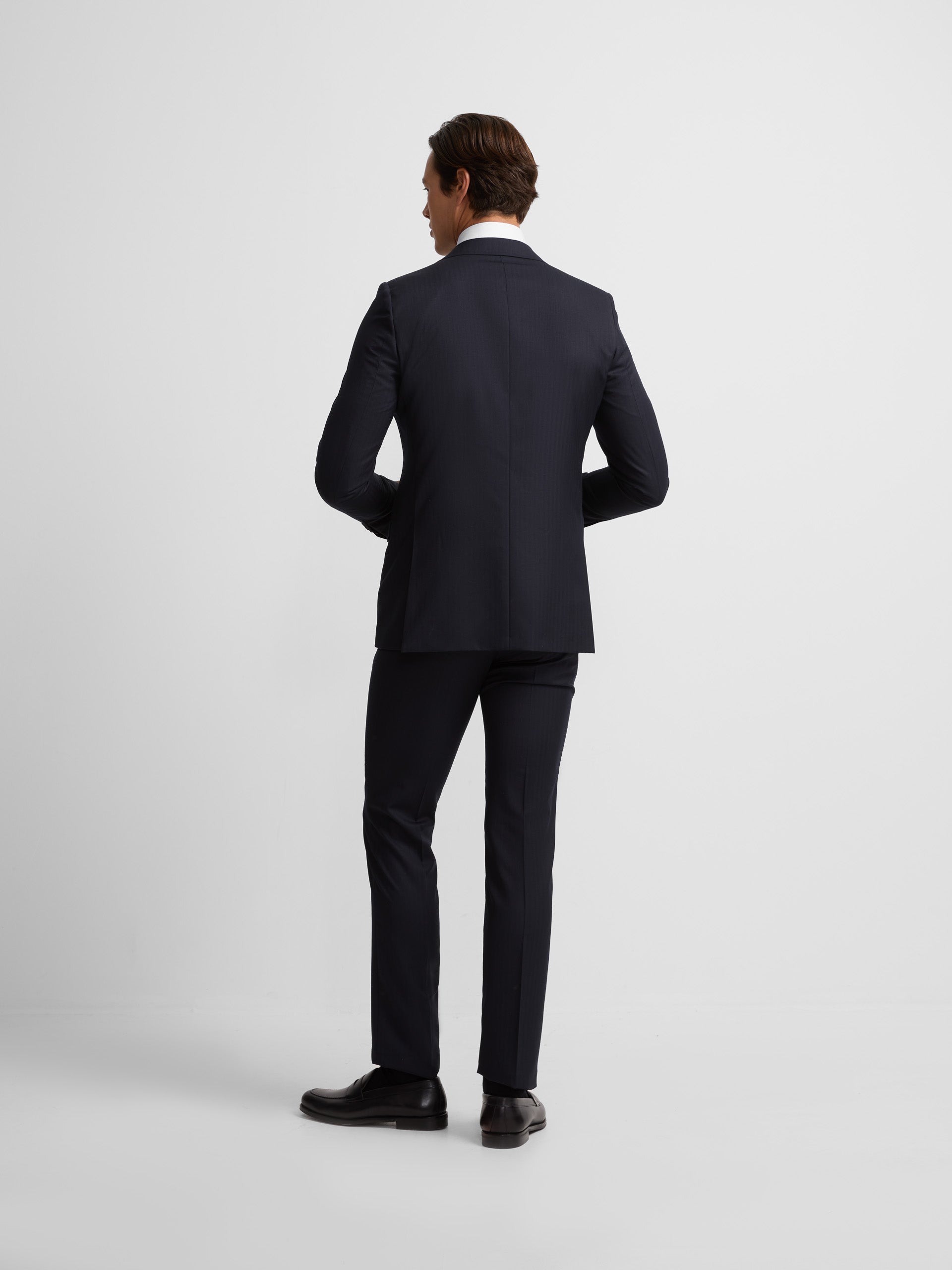 Americana traje clasico espiga azul marino