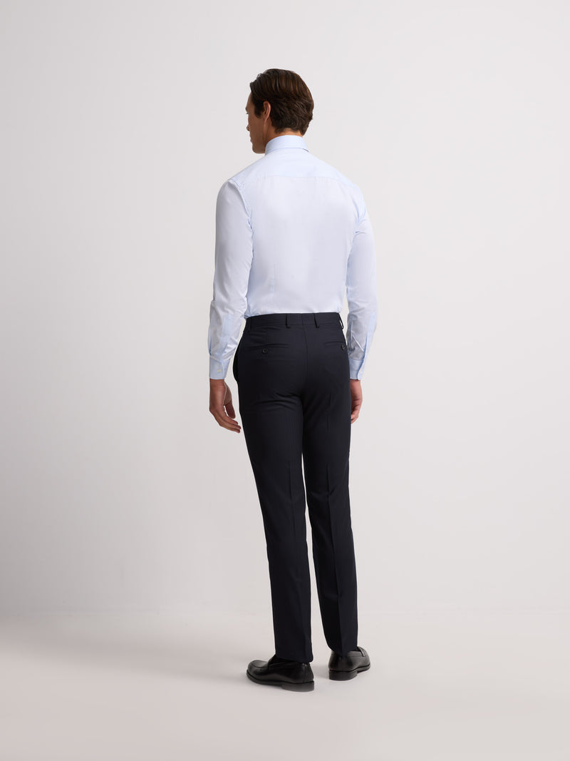 Pantalon traje clasico espiga azul marino