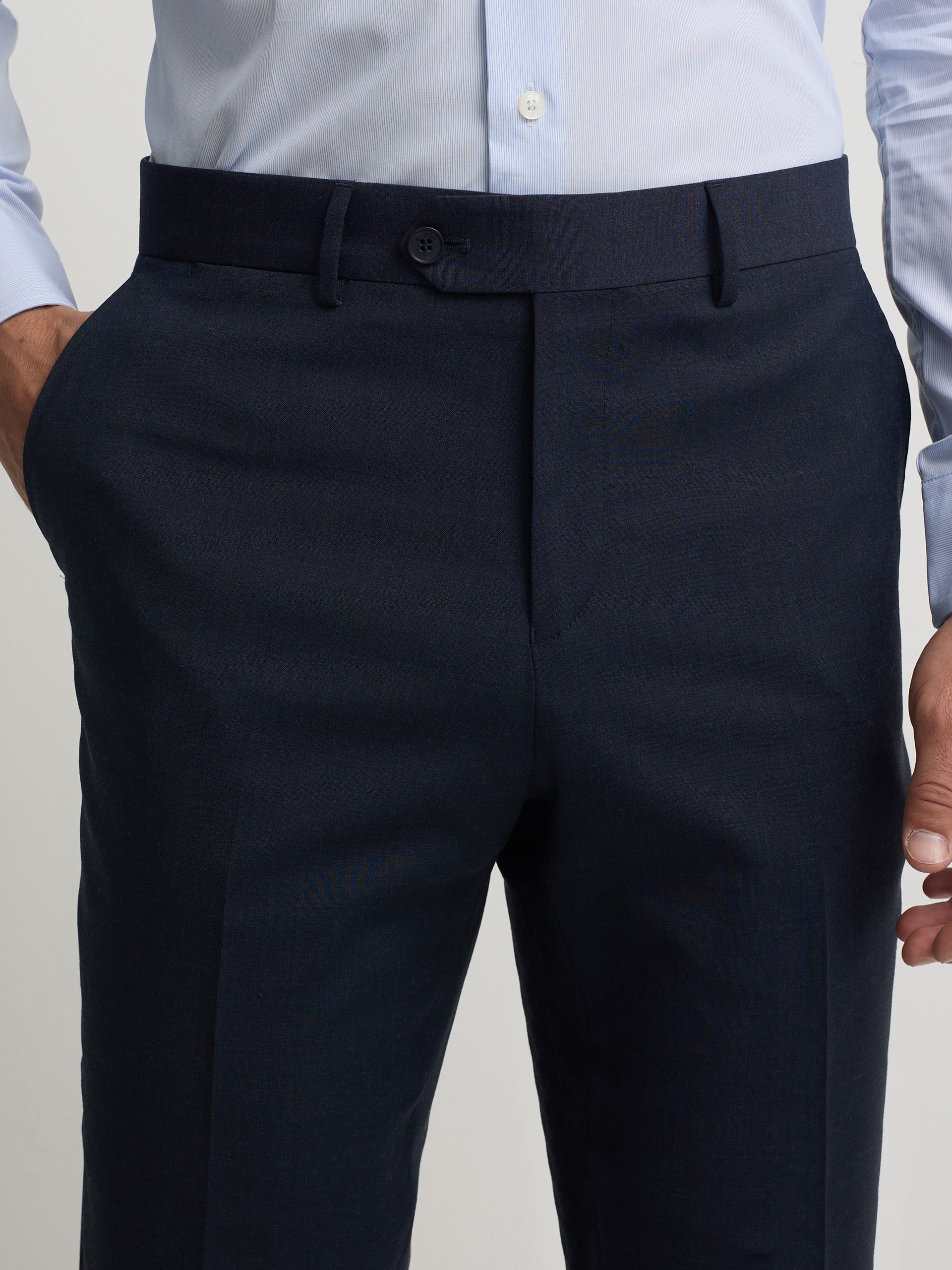 Pantalon vestir classic azul medio
