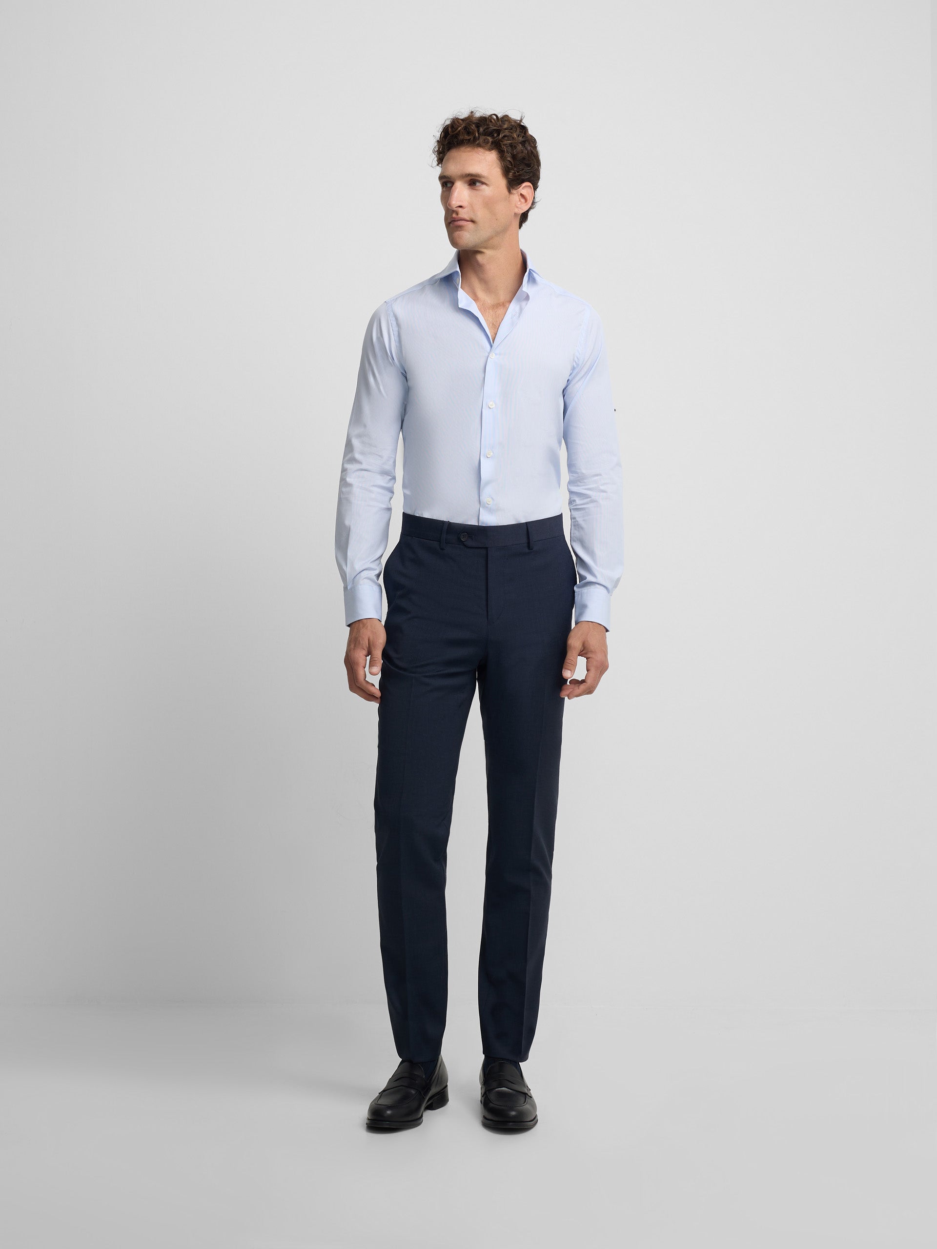 Pantalon vestir classic azul medio