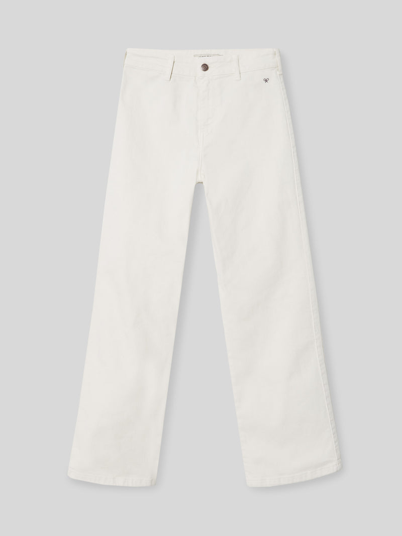 Pantalon woman culotte bolsillos crudo