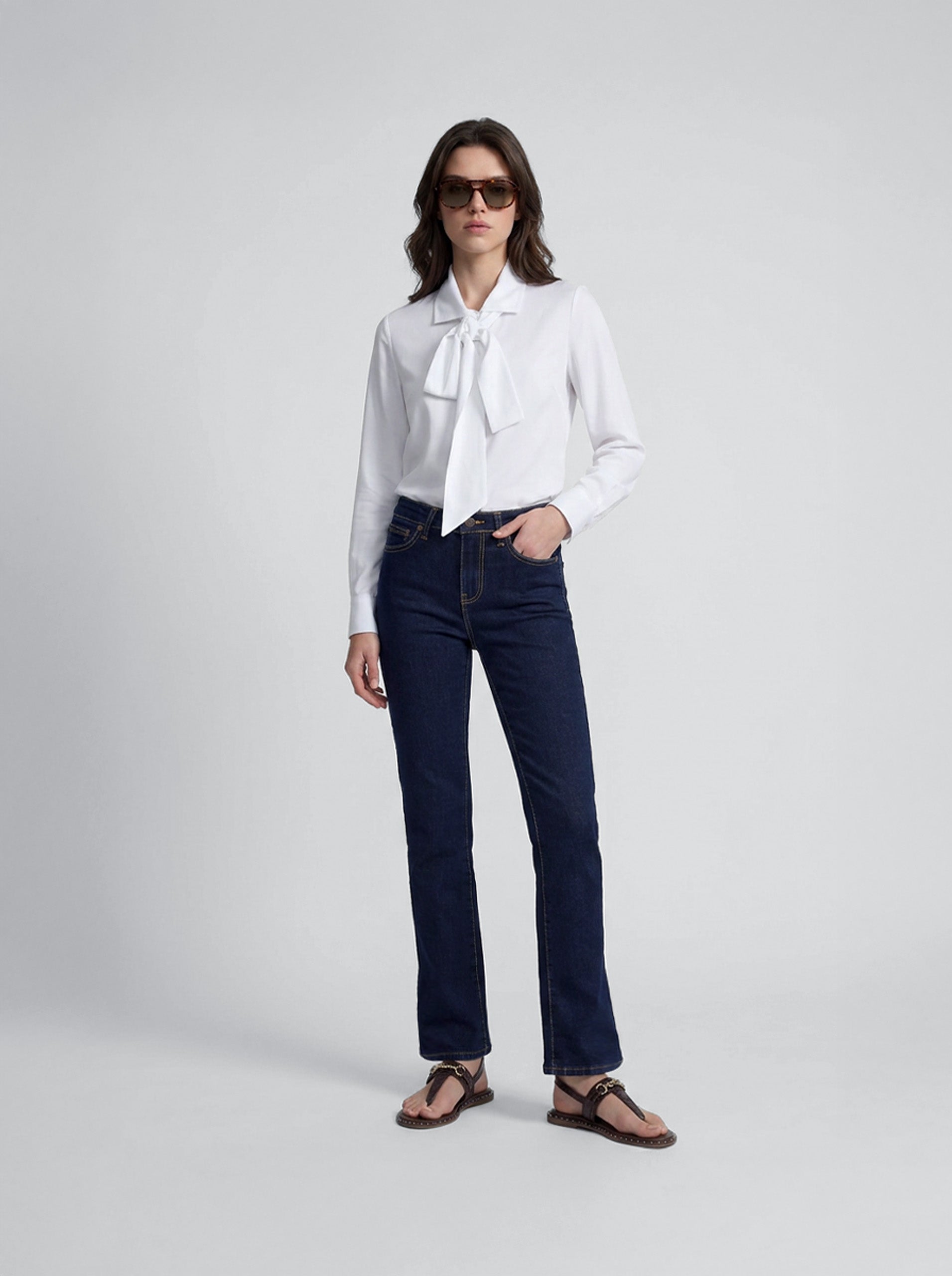 Pantalon woman boot cut azul marino
