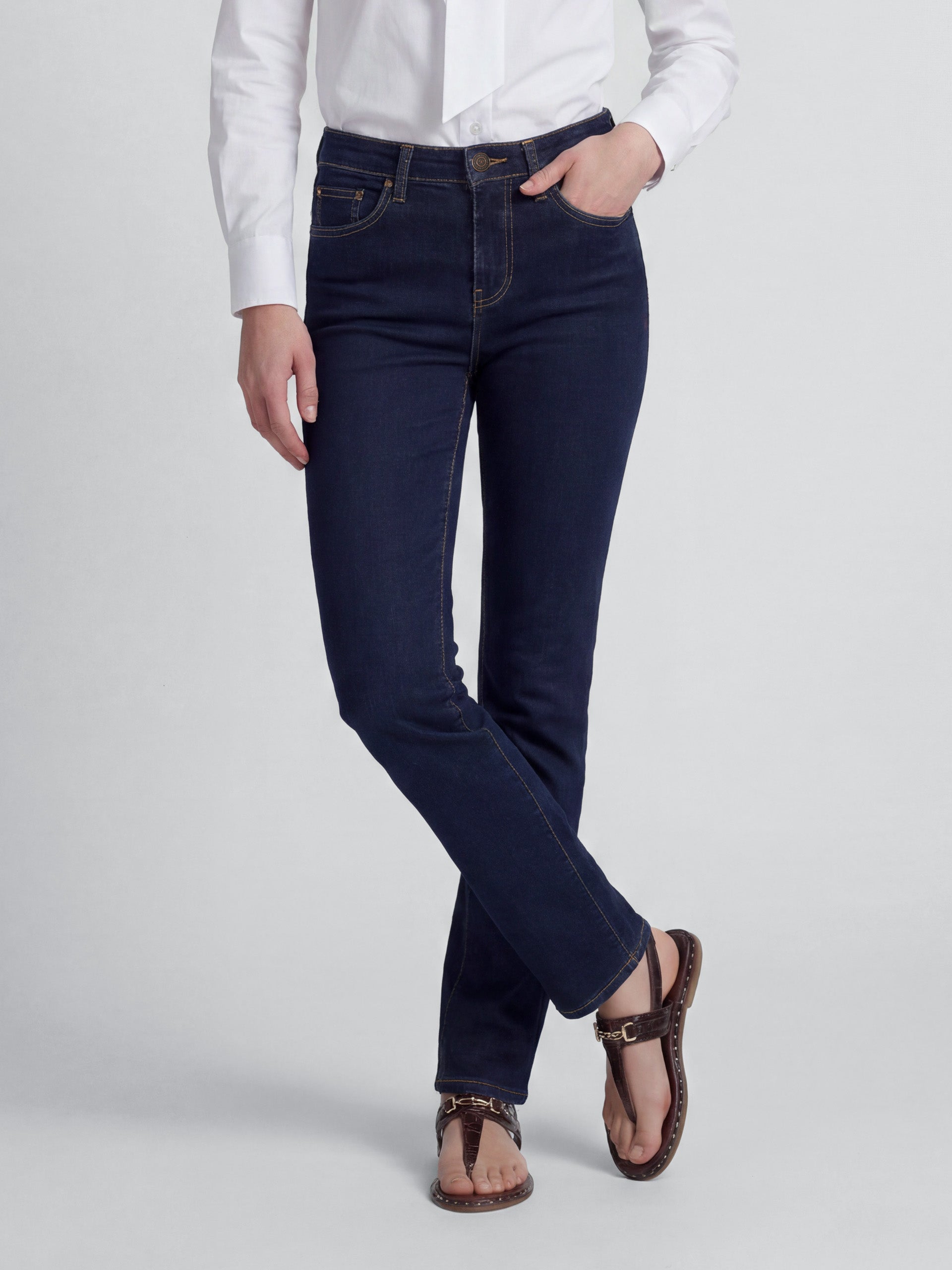 Pantalon woman boot cut azul marino
