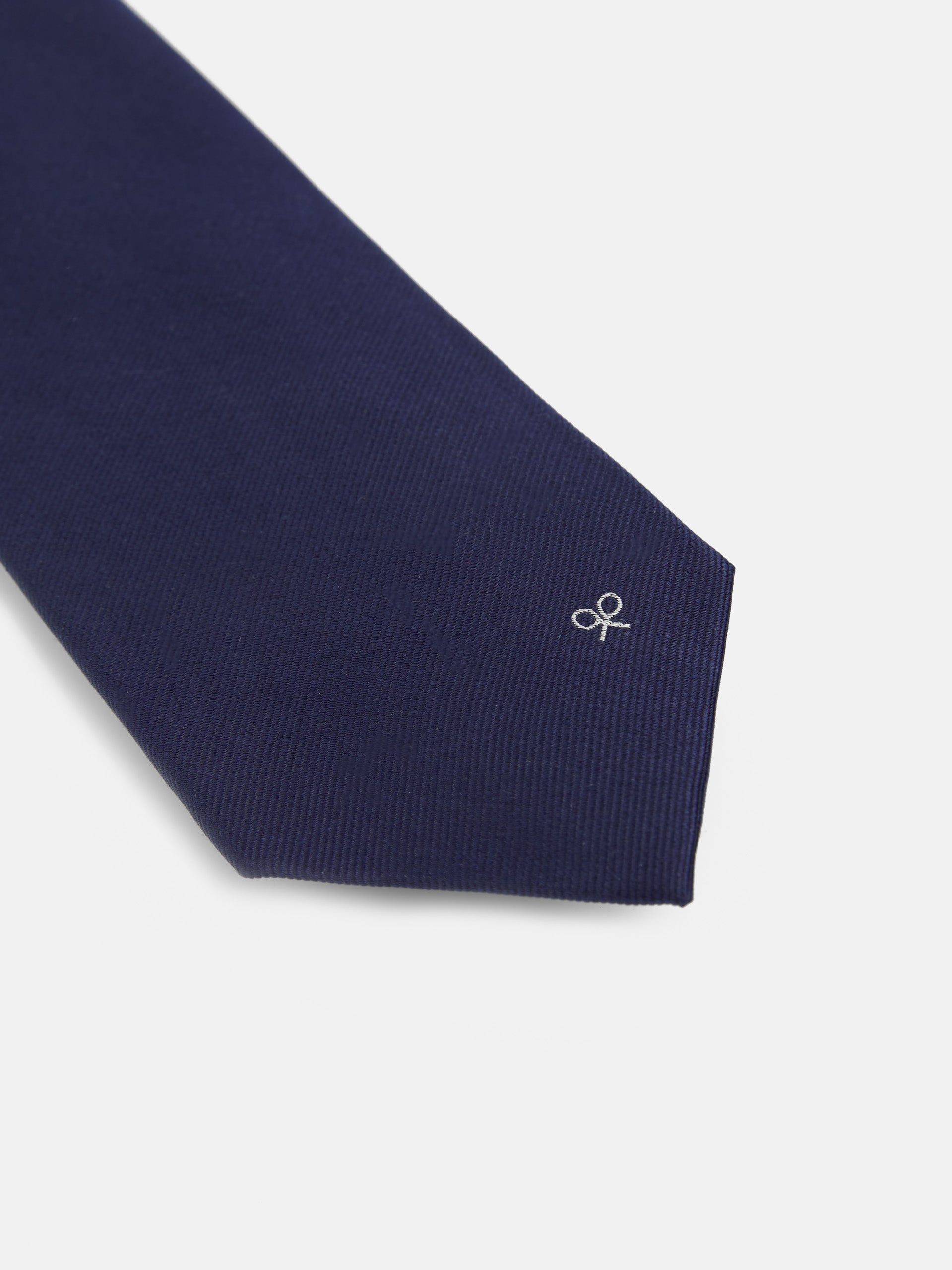 Corbata silbon lisa azul marino